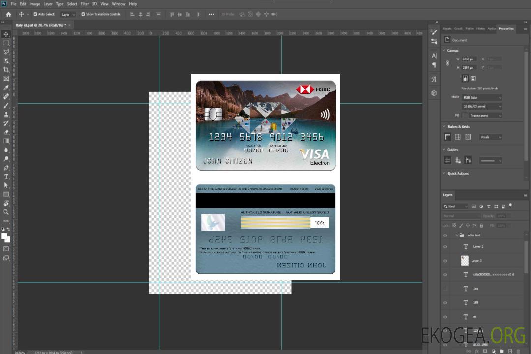 Carte électronique Visa de la banque HSBC du Vietnam template Carte électronique Visa de la banque HSBC du Vietnam template